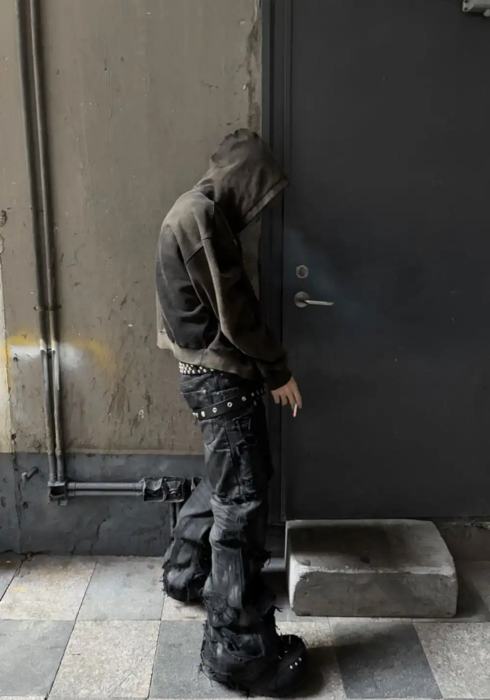 GOJOYJINNI丨Hand-Distressed Wide-Leg Jeans