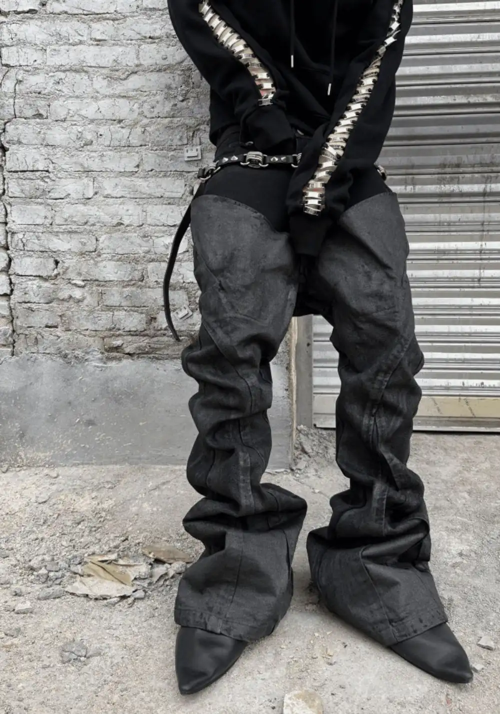 GOJOYJINNI丨Punk Paint-Splatter Flare Jeans