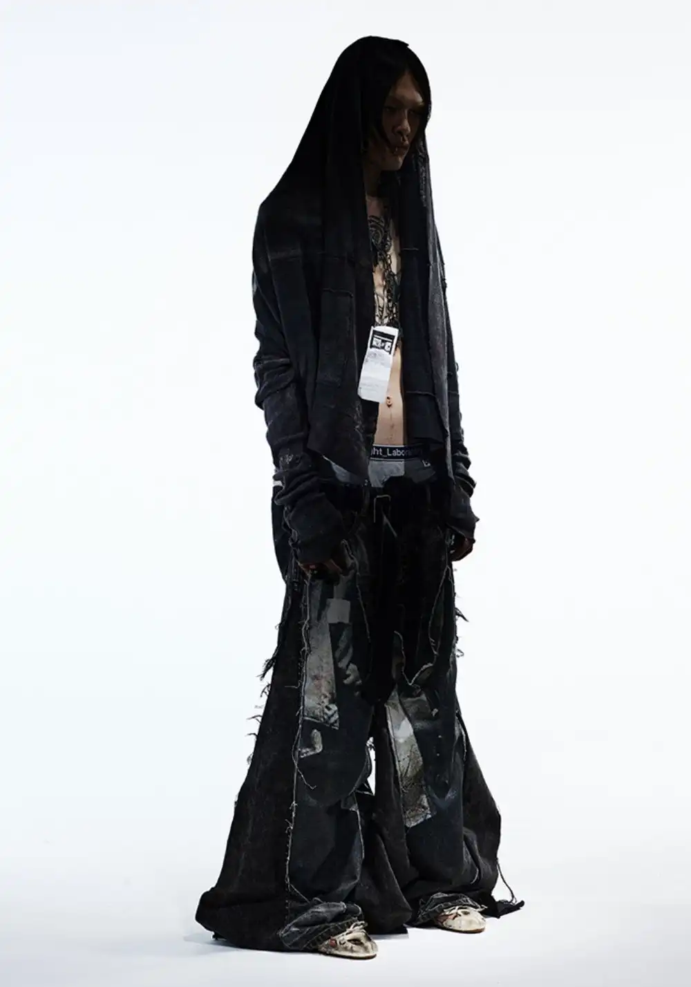 NIGHT LAB丨Vampire Washed Patchwork Wide-Leg Jeans