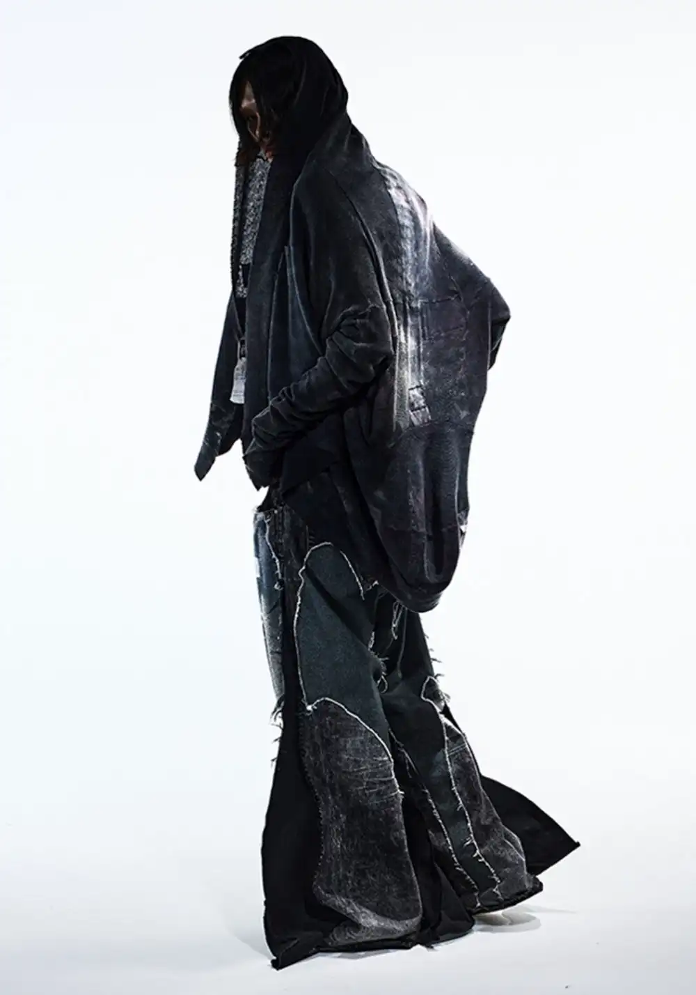NIGHT LAB丨Vampire Washed Patchwork Wide-Leg Jeans