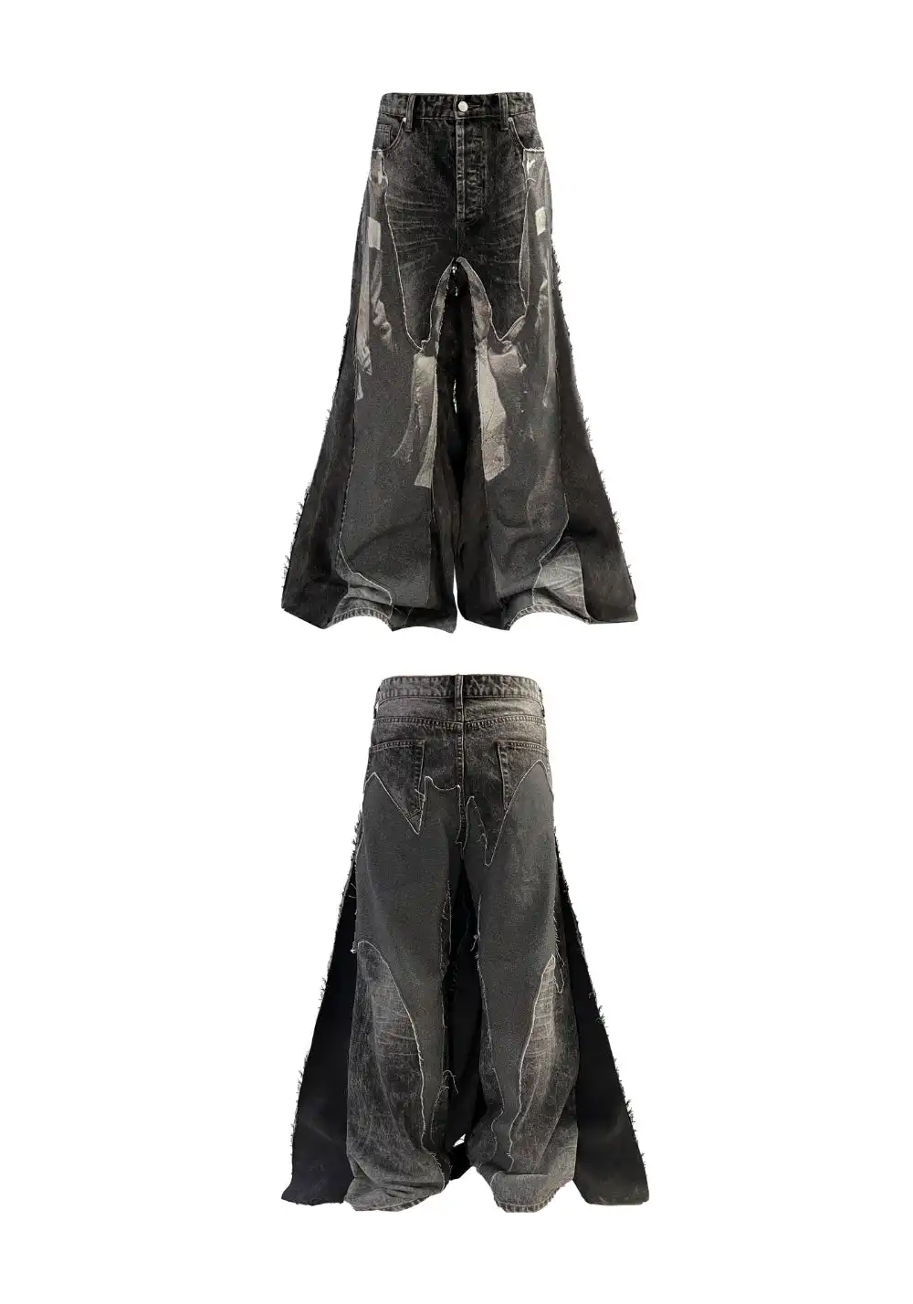 NIGHT LAB丨Vampire Washed Patchwork Wide-Leg Jeans