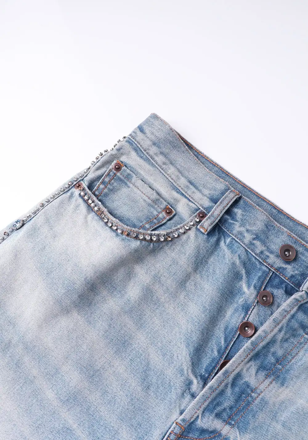 NOIDEA丨Destroyed Wide-Leg Jeans (Ice Wash, Flared)