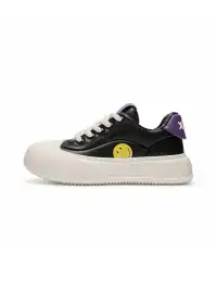 SMILEY丨Split Leather French Smiley Slip-Ons (Low-Top)