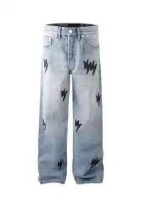 AMEXNOCAP丨Black Lightning Washed Jeans