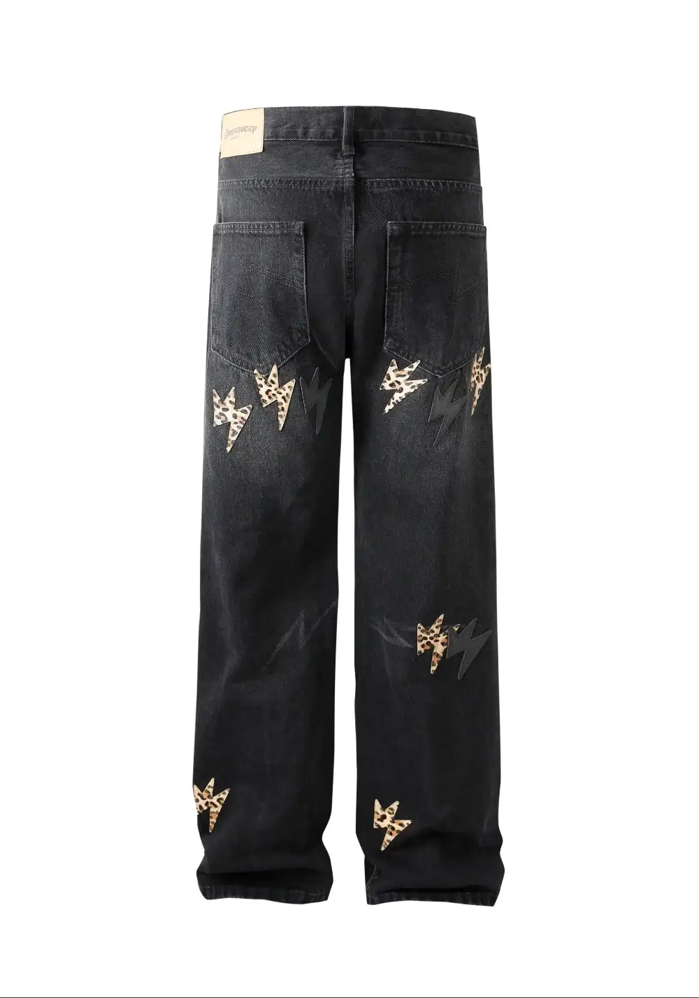 AMEXNOCAP丨Leopard Lightning Washed Jeans