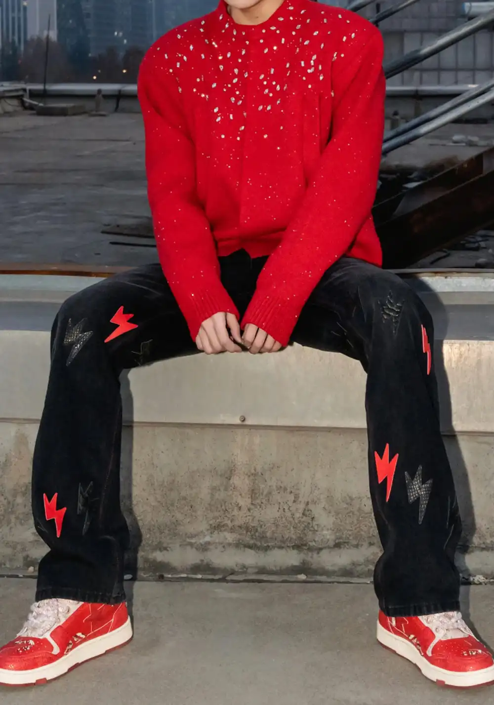 AMEXNOCAP丨Snake Year Lightning Washed Jeans