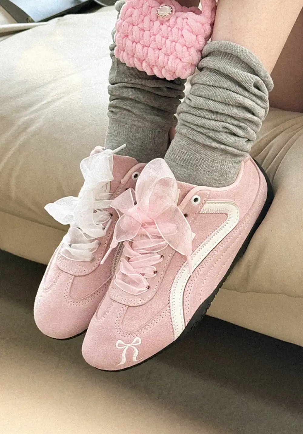 Catsofa丨emoji-lab: Cat & Couch - Spring Edition Pink Racing Flats