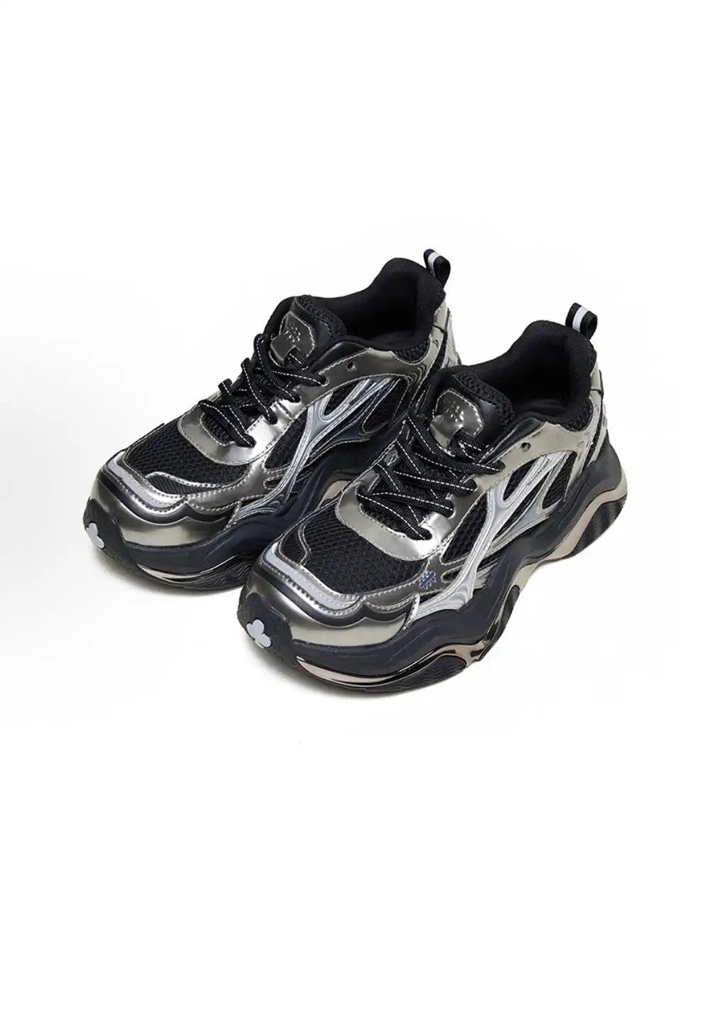 SHOOT BRAND丨Metallic Black-Silver, Chunky Dad Shoe