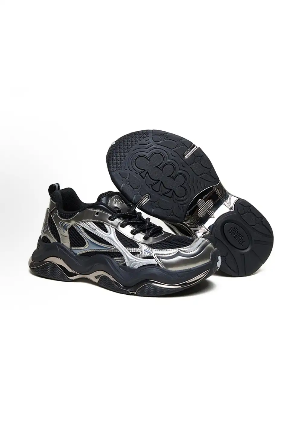 SHOOT BRAND丨Metallic Black-Silver, Chunky Dad Shoe