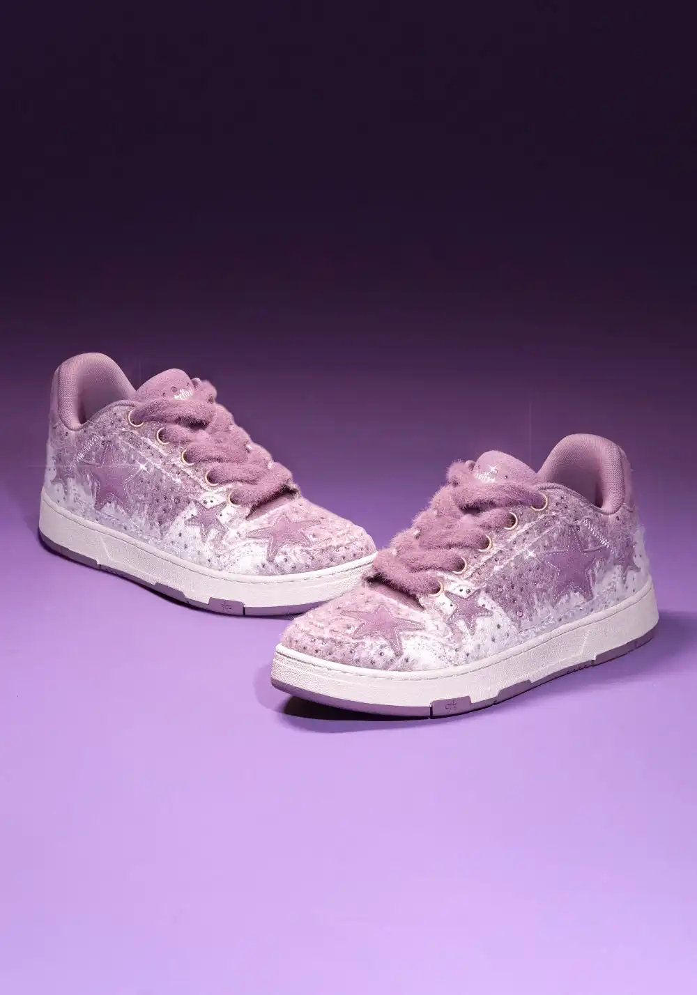 KAALIXTO丨Lilac Fuzzy Star Low-Top Sneaker