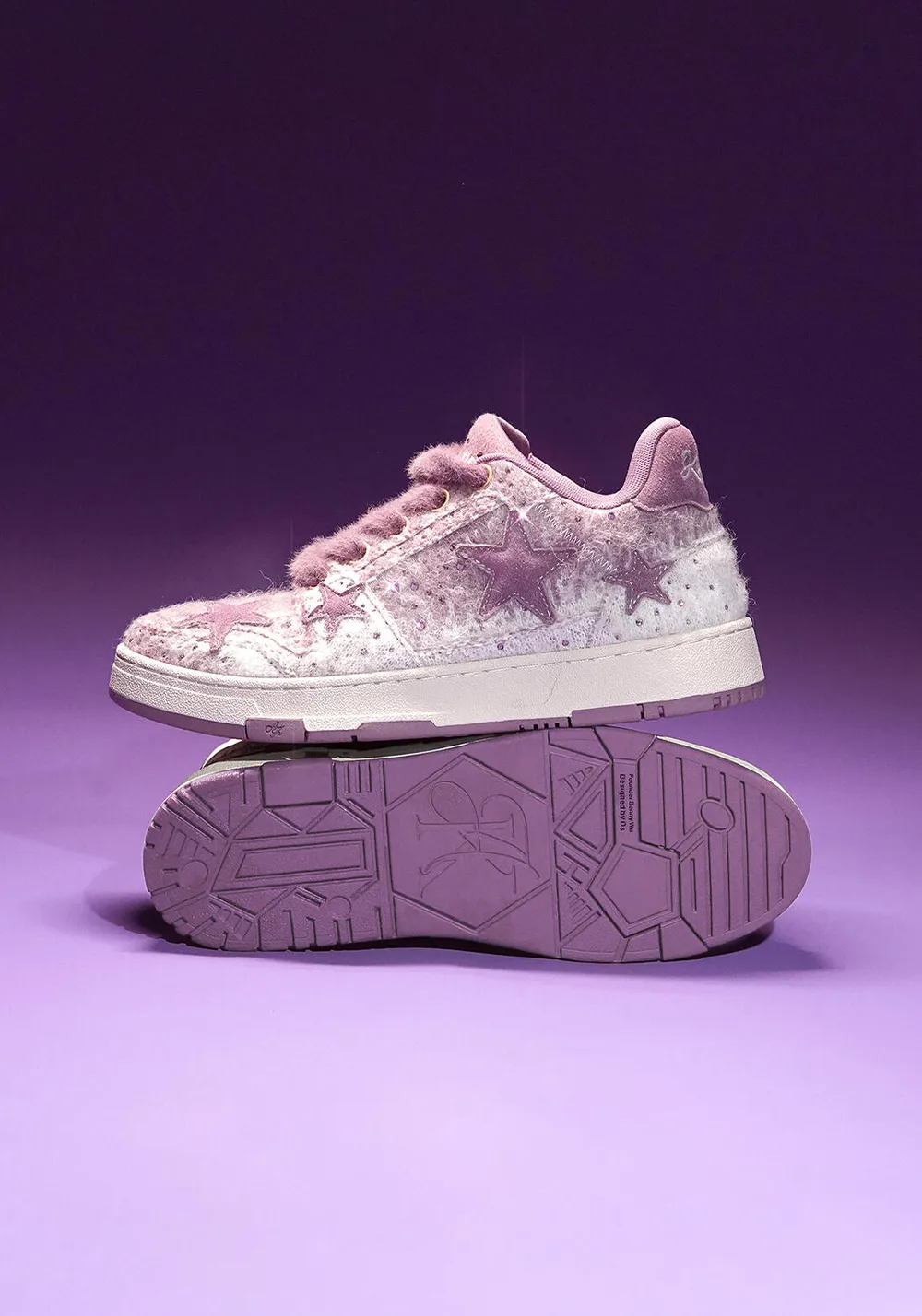 KAALIXTO丨Lilac Fuzzy Star Low-Top Sneaker