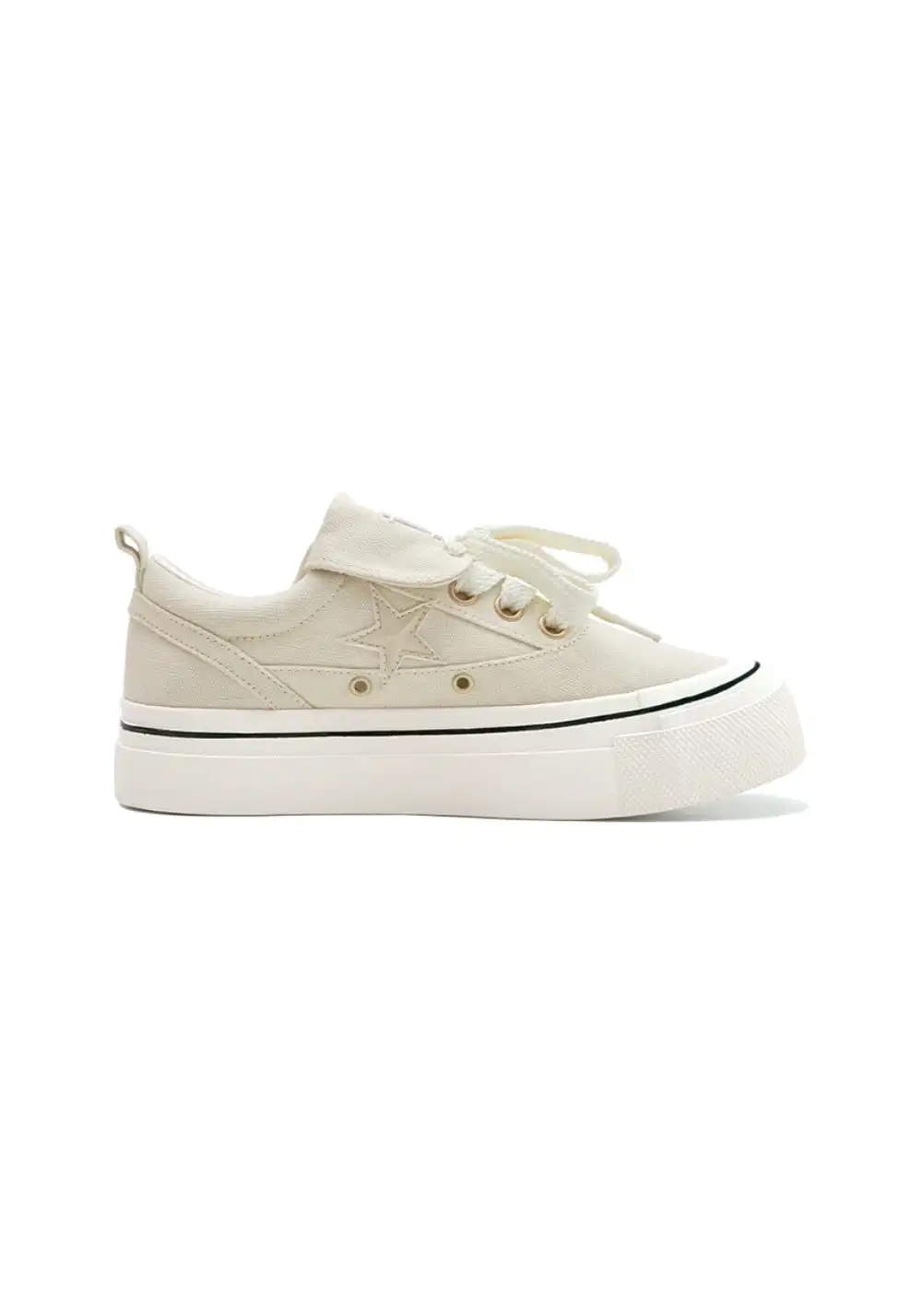 KAALIXTO丨Cream Beige Canvas Star Shoes
