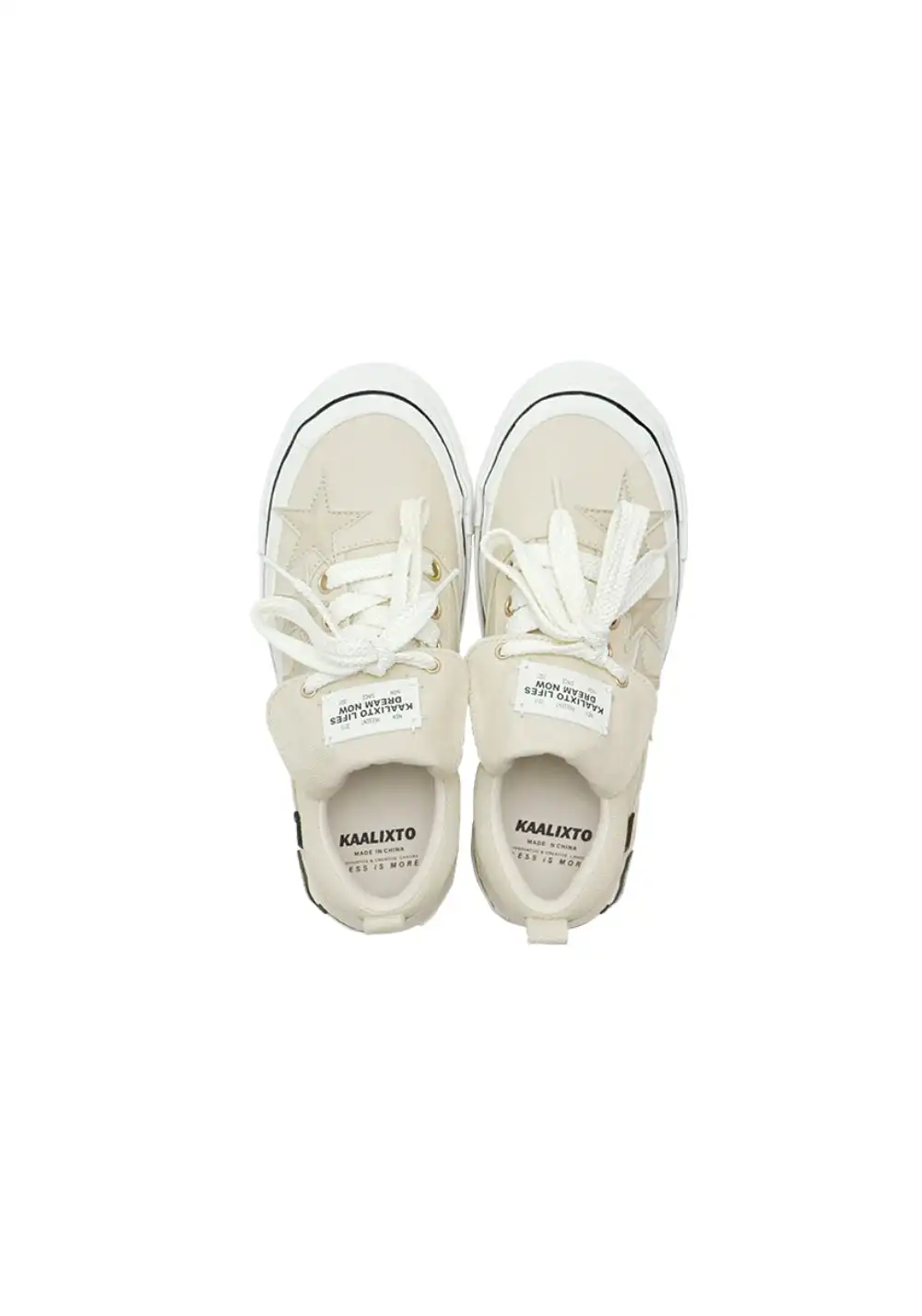 KAALIXTO丨Cream Beige Canvas Star Shoes