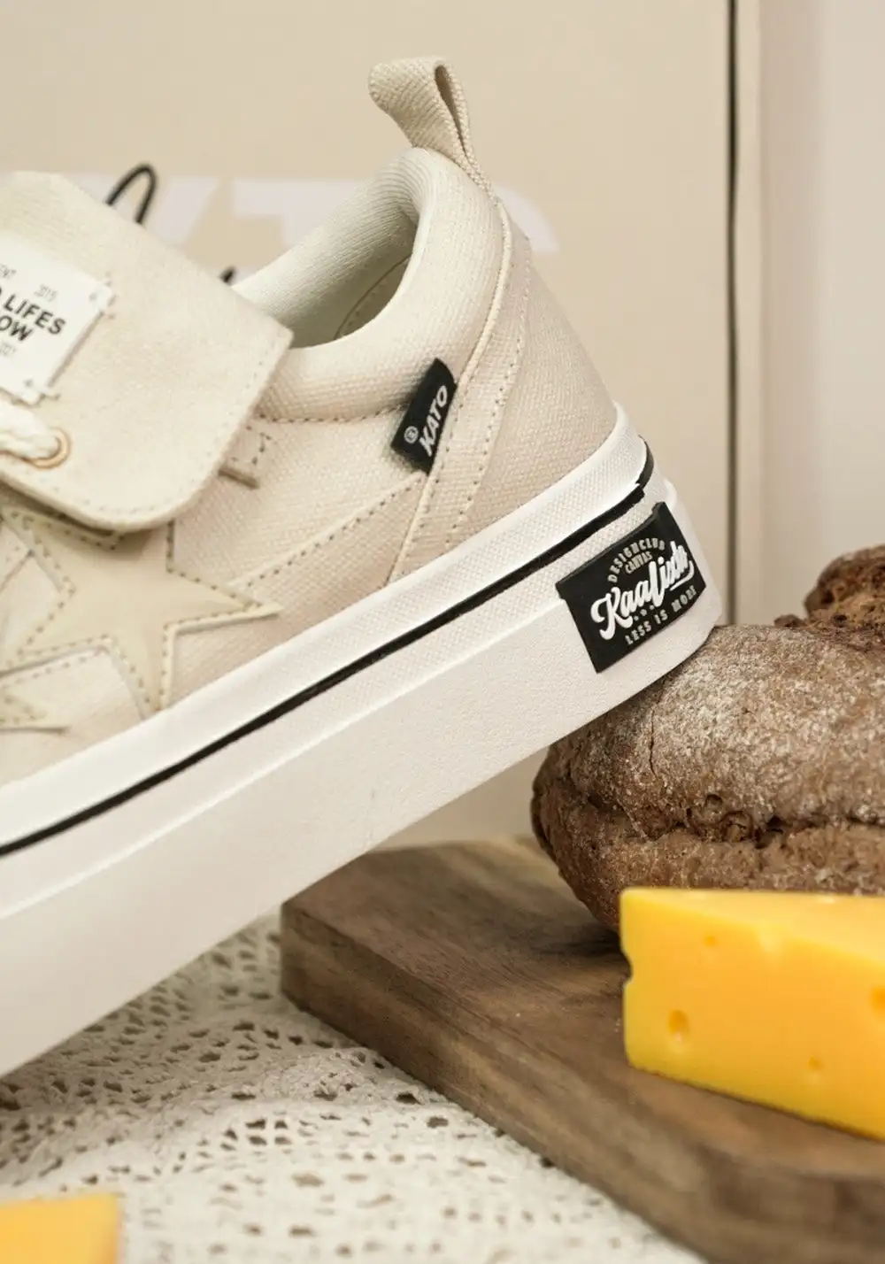 KAALIXTO丨Cream Beige Canvas Star Shoes