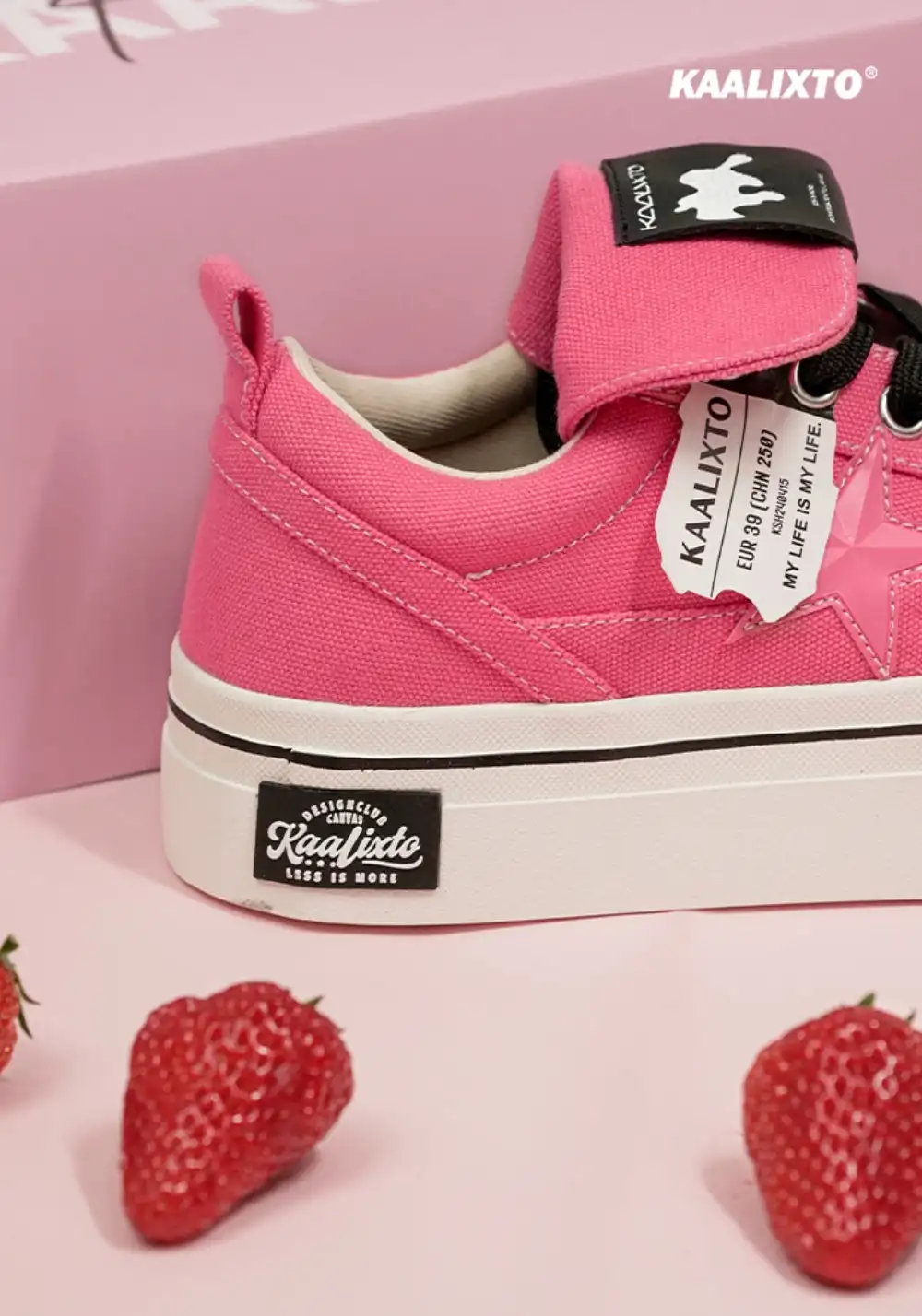 KAALIXTO丨Cheese Raspberry Pink Canvas Star Shoes