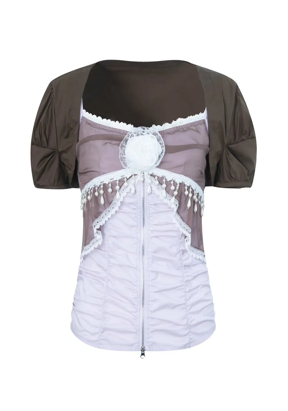 DOUBLEPUNCH丨Chiffon Lace Slim Fit Set