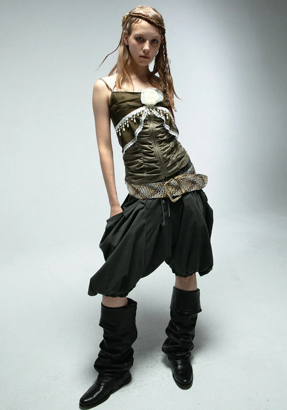 DOUBLEPUNCH丨Chiffon Lace Slim Fit Set