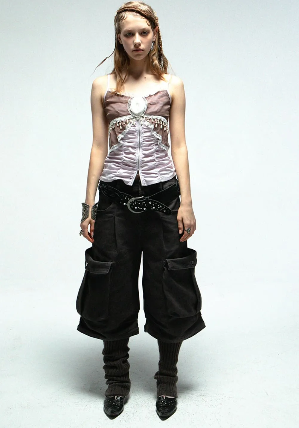 DOUBLEPUNCH丨Chiffon Lace Slim Fit Set