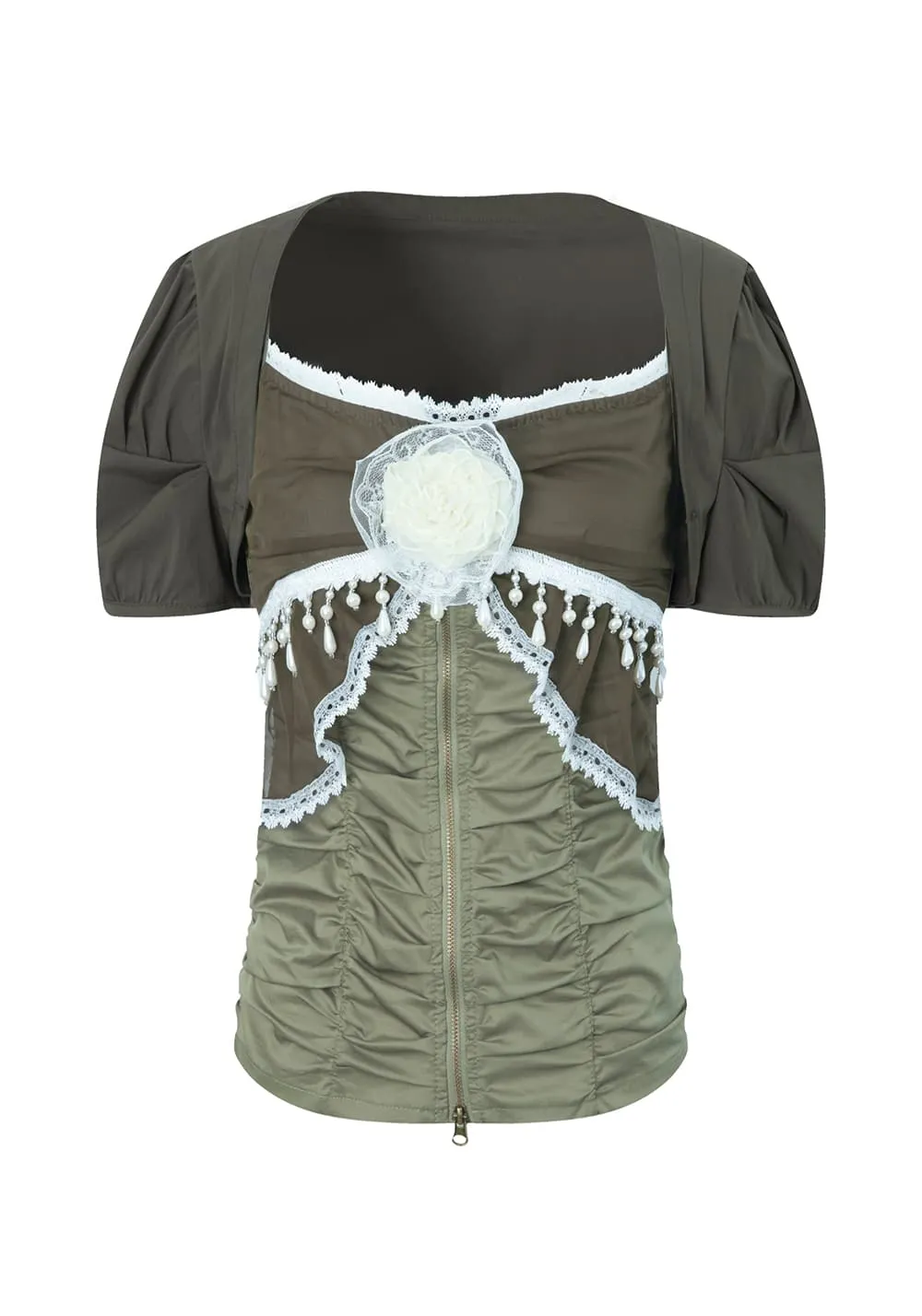 DOUBLEPUNCH丨Chiffon Lace Slim Fit Set