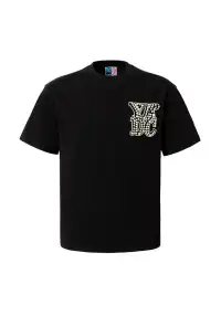 YADcrew丨YADcrew Pearl Patchwork Tee-Black