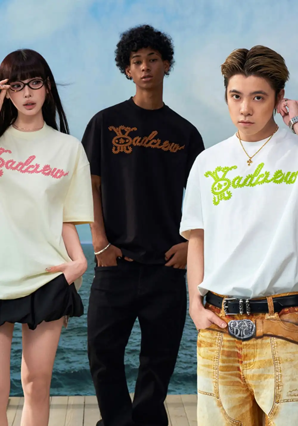 YADcrew丨YADcrew Knot-Embroidered Logo Tee-Black