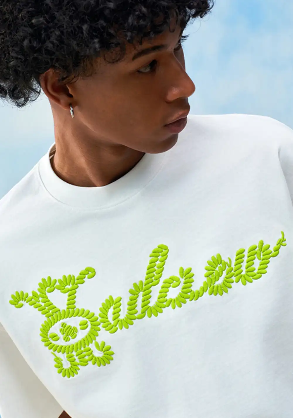 YADcrew丨YADcrew Knot-Embroidered Logo Tee-Green