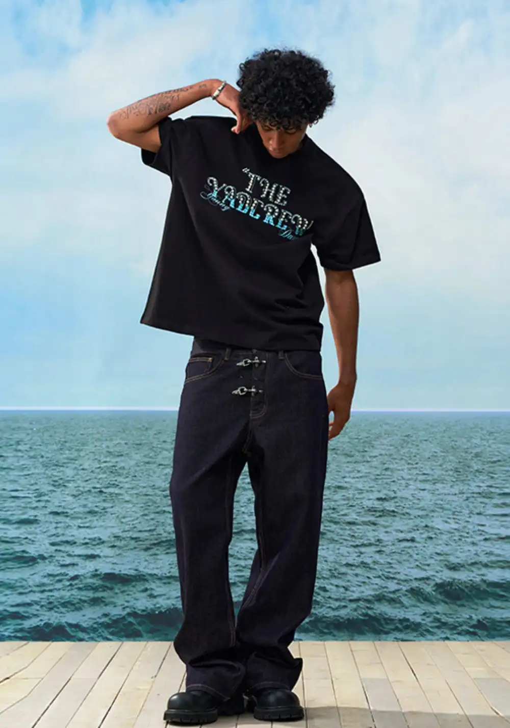 YADcrew丨YADcrew Checkerboard Pearl Tee-Black