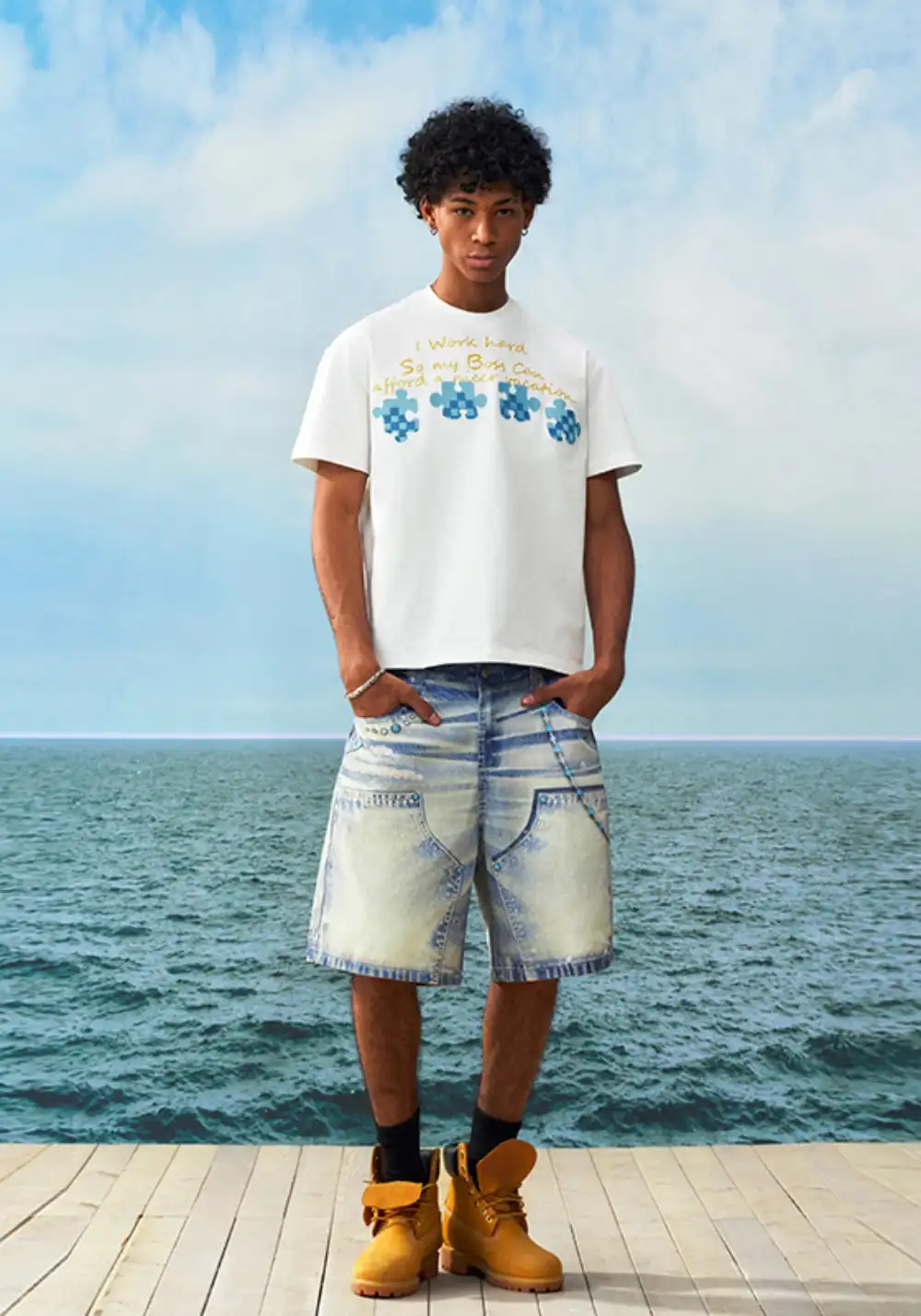 YADcrew丨YADcrew Summer Checkerboard Tee-White