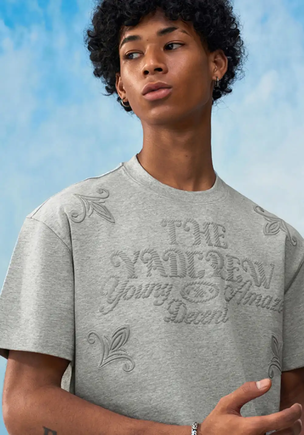 YADcrew丨YADcrew Slogan & Knot Tee-Gray