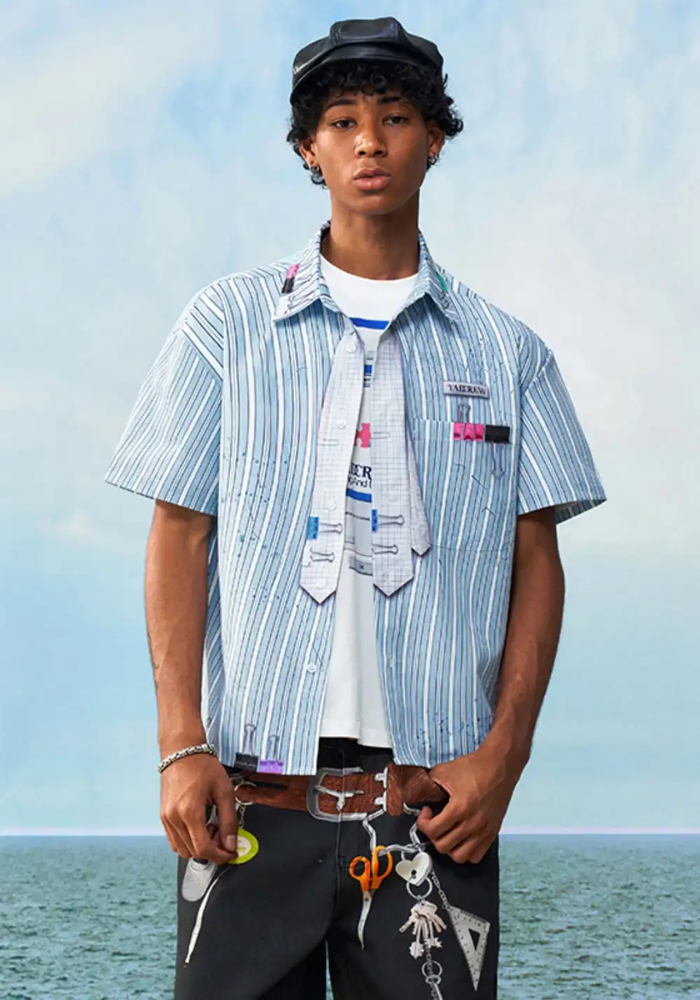 YADcrew丨YADcrew "Office Rebel" Distorted Stripe Shirt
