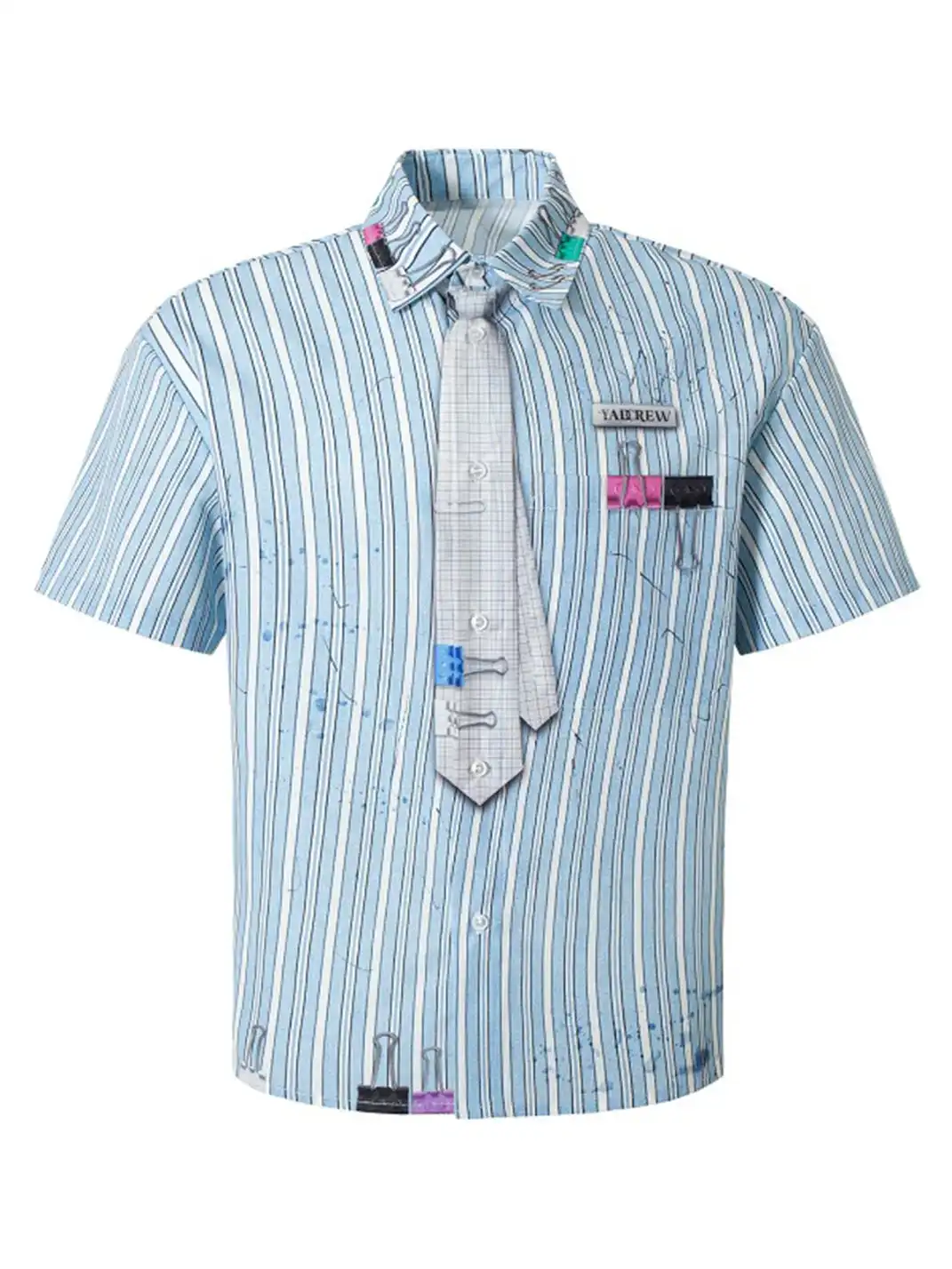 YADcrew丨YADcrew "Office Rebel" Distorted Stripe Shirt