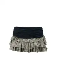 DOUBLEPUNCH丨Vintage Satin Layered Pleated Mini Skirt