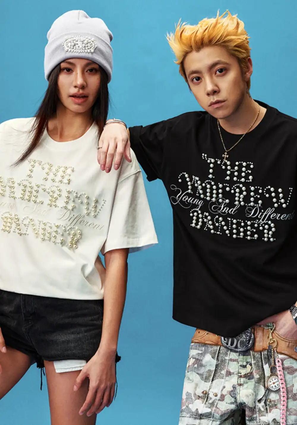 YADcrew丨YADcrew Pearl Slogan Tee-Black