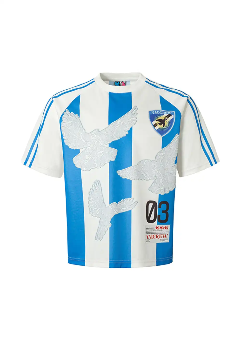 YADcrew丨YADcrew Lace Dove Stripe Tee-Blue