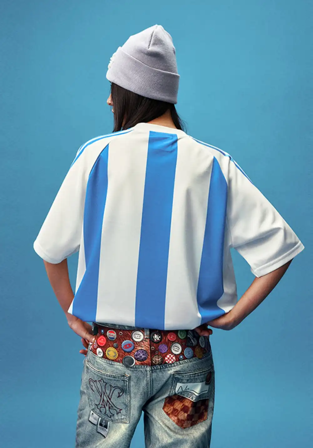 YADcrew丨YADcrew Lace Dove Stripe Tee-Blue