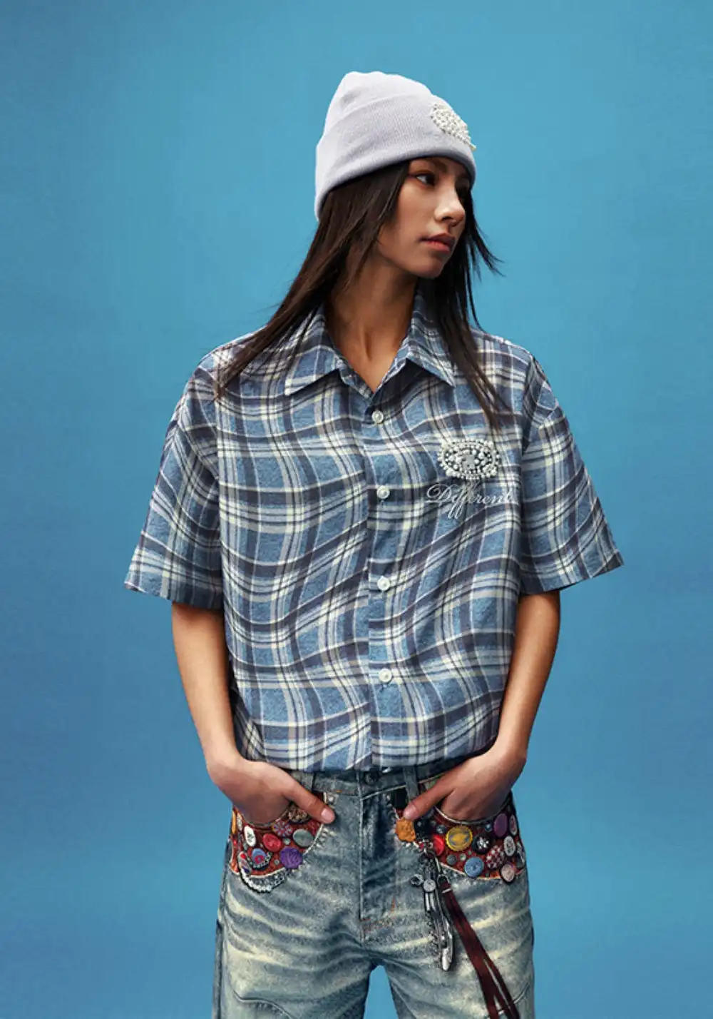 YADcrew丨YADcrew Distorted Check Shirt