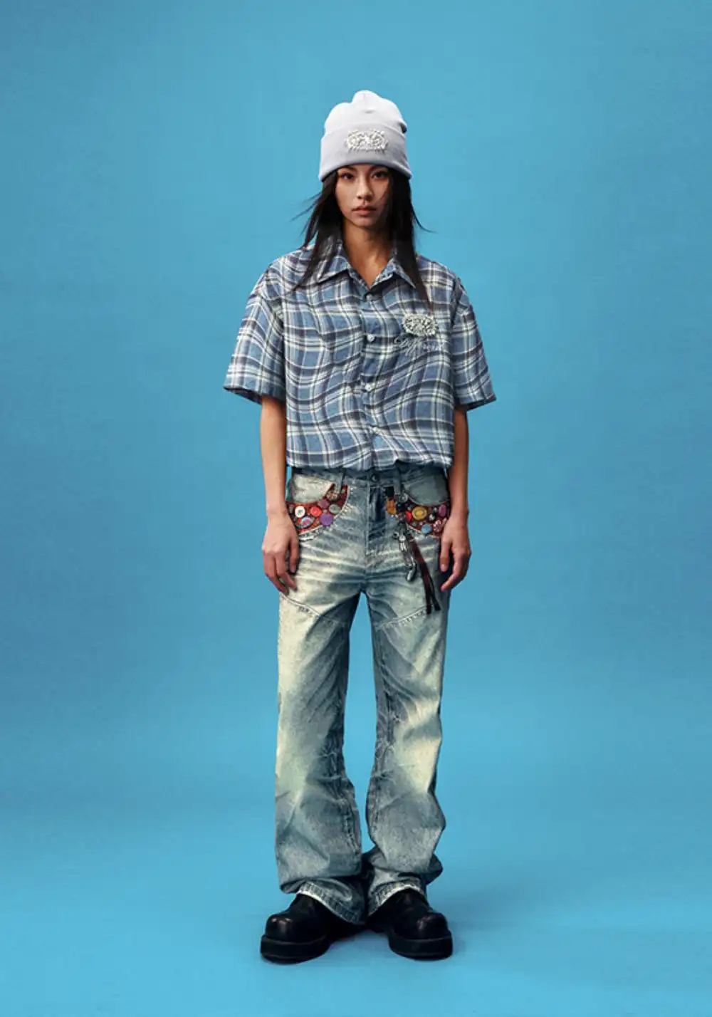 YADcrew丨YADcrew Distorted Check Shirt