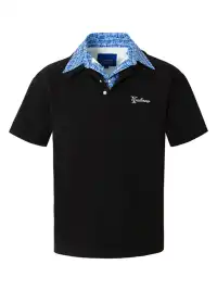 YADcrew丨YADcrew Double-Collar Distorted Polo-Black