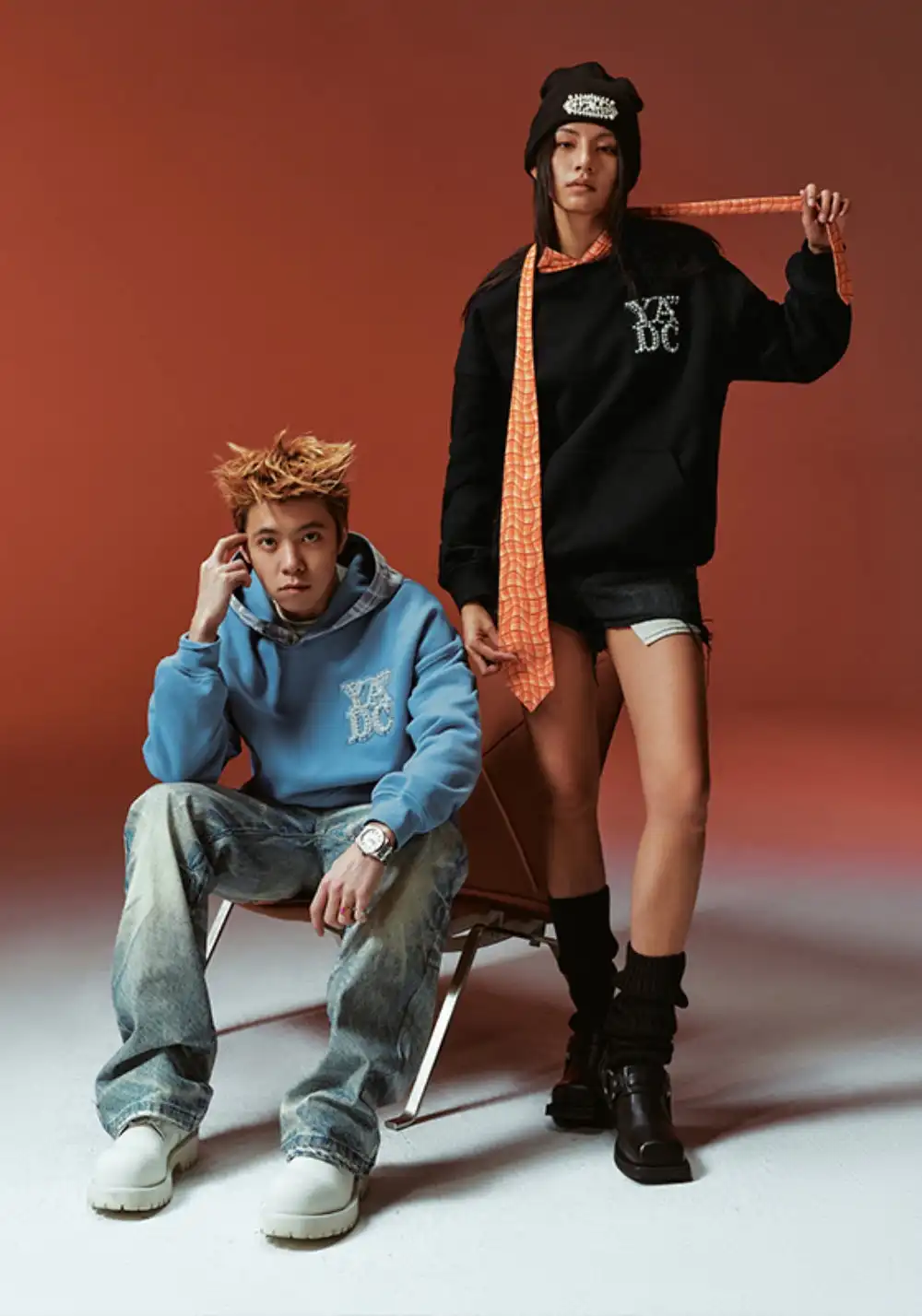 YADcrew丨YADcrew Distorted Grid Hoodie-Black