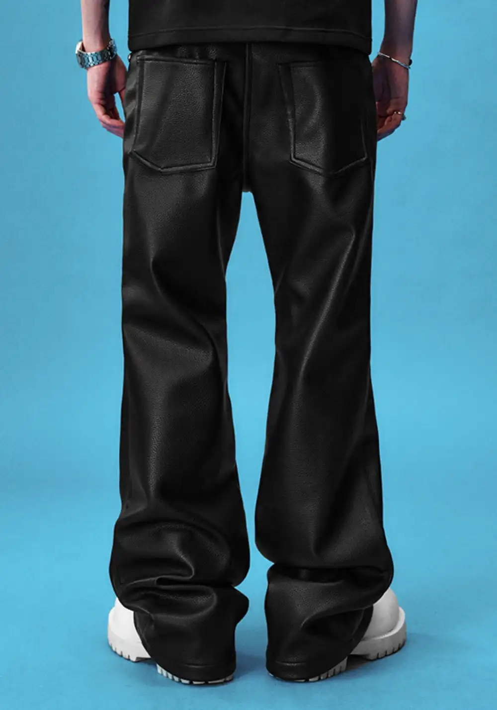 YADcrew丨YADcrew Limited Edition Lychee Leather Pants-Black