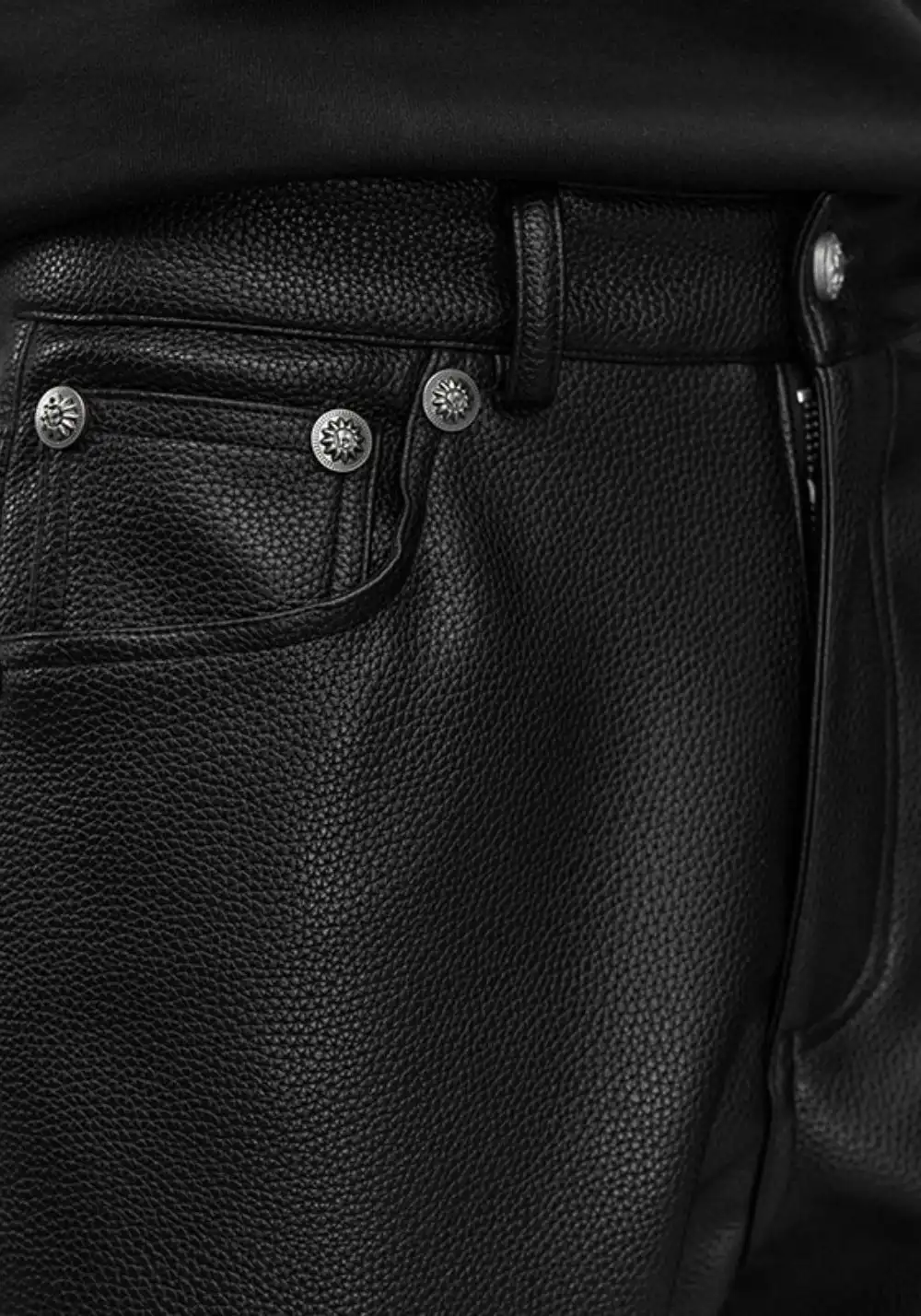 YADcrew丨YADcrew Limited Edition Lychee Leather Pants-Black