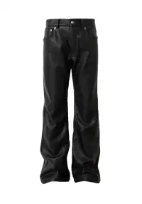 YADcrew丨YADcrew Limited Edition Lychee Leather Pants-Black