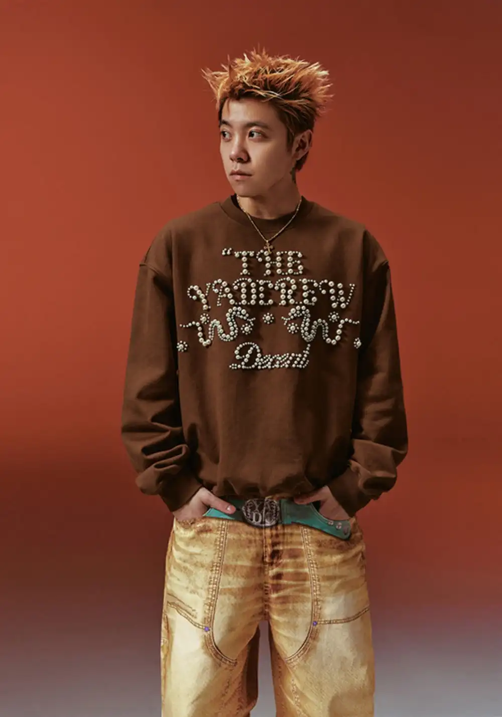 YADcrew丨YADcrew Pearl Serpent Hoodie-Brown