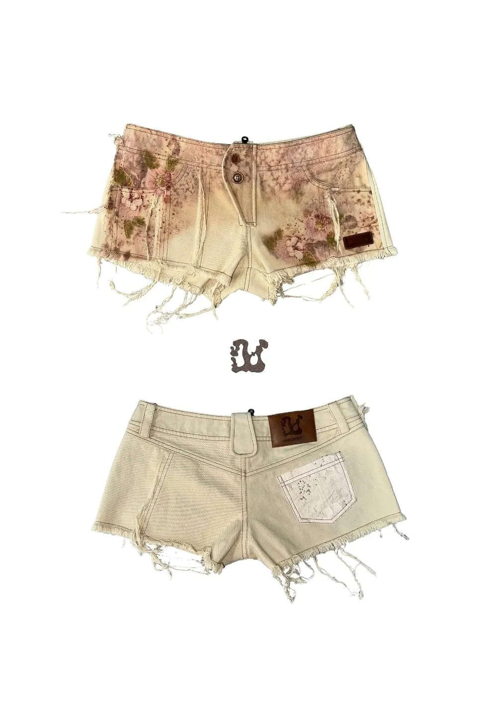 OPEN AESTHETIC丨Floral Leopard Low Shorts