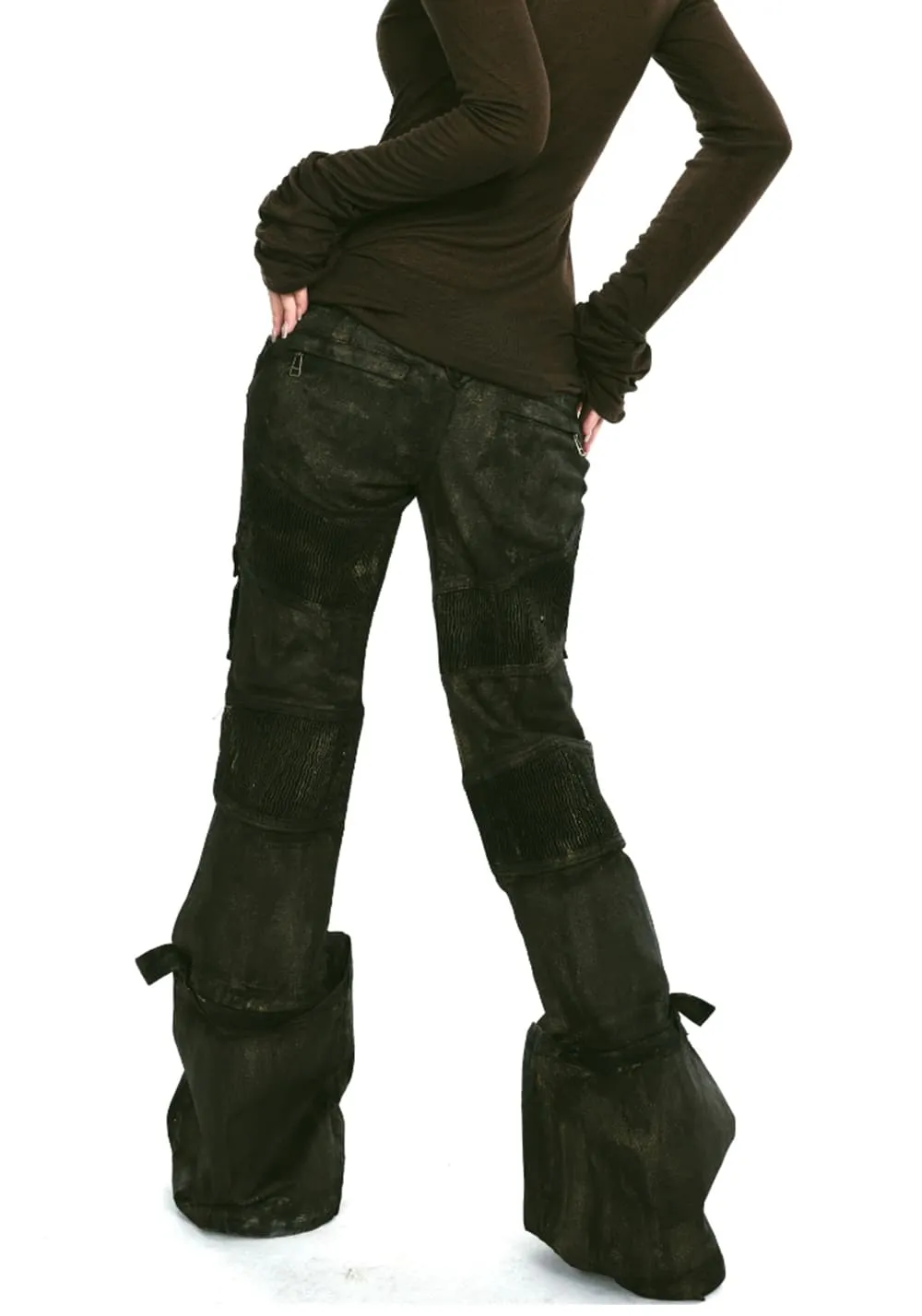 OPEN AESTHETIC丨Layered Gold Jeans