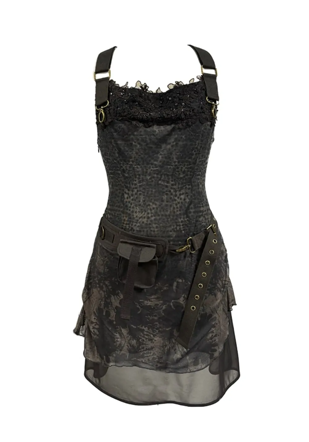 OPEN AESTHETIC丨25SS Embroidered Mesh Dress