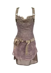 OPEN AESTHETIC丨25SS Embroidered Mesh Dress