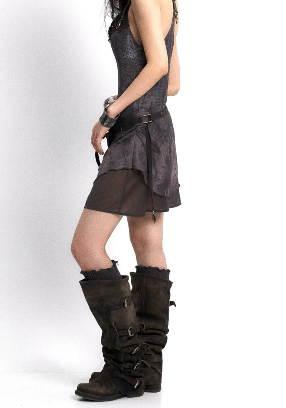 OPEN AESTHETIC丨25SS Embroidered Mesh Dress