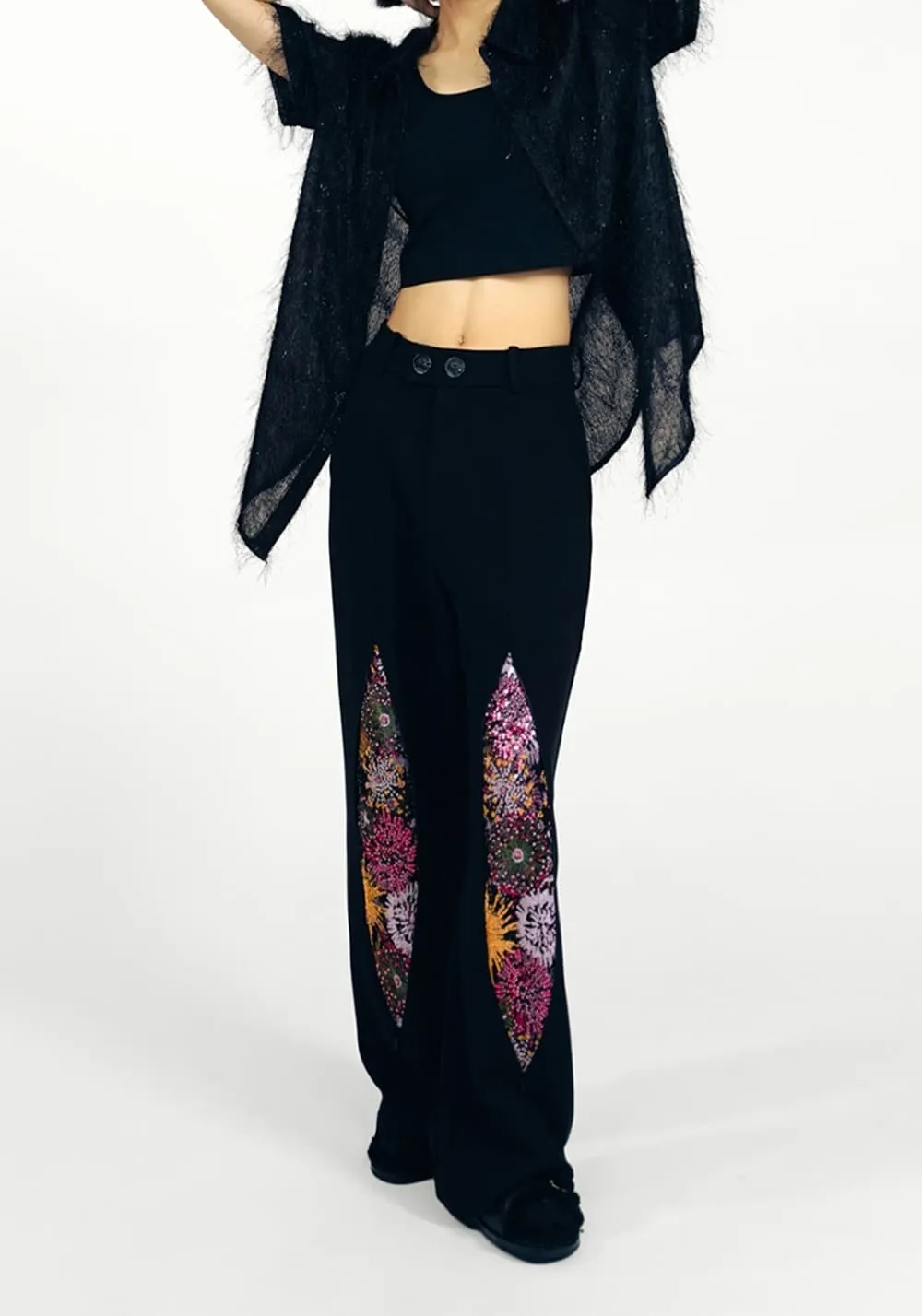 APRIORITY丨White Firework Straight Pants