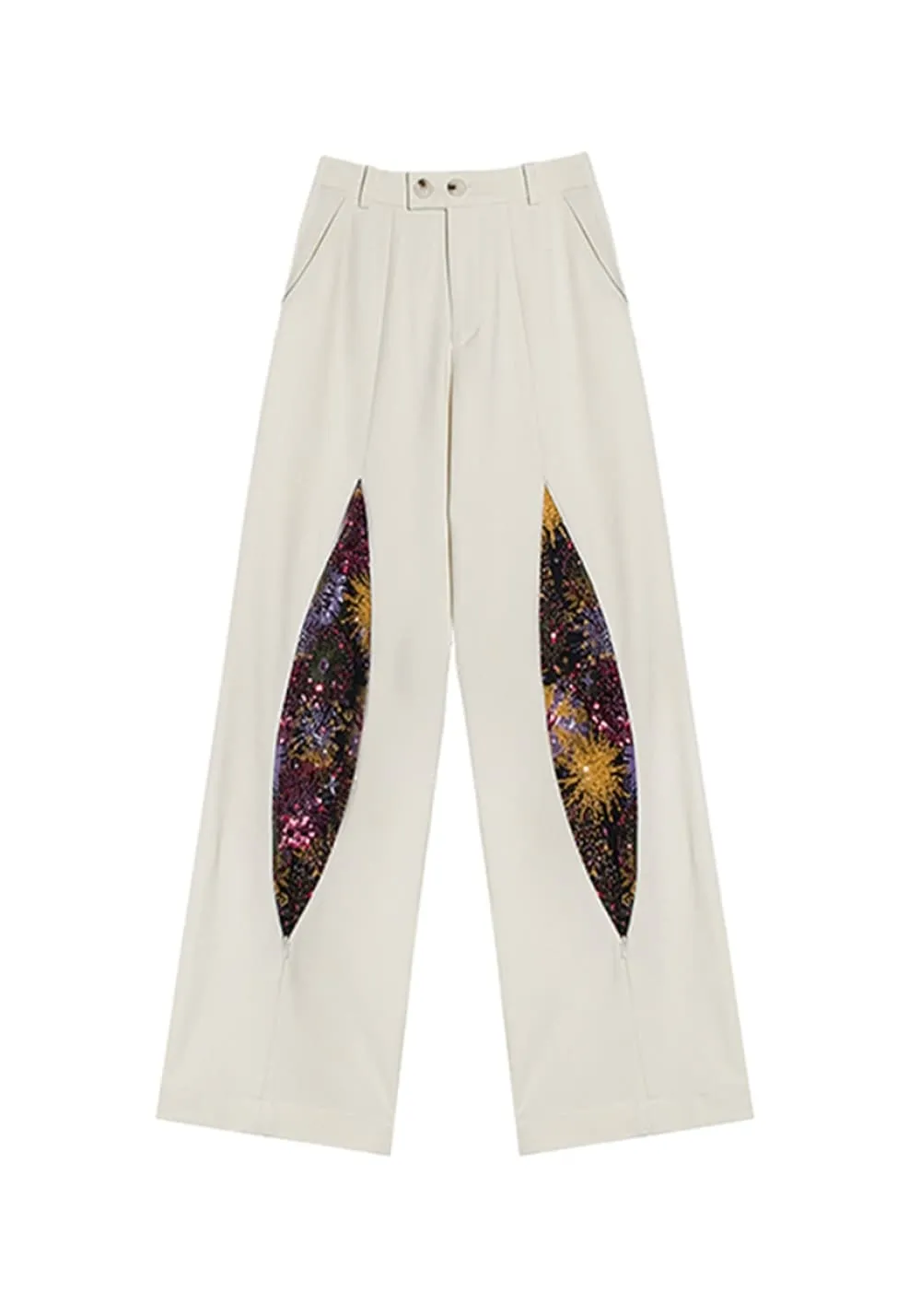 APRIORITY丨White Firework Straight Pants
